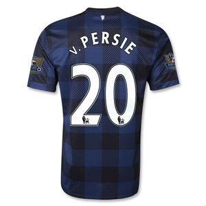 13-14 Manchester United #20 v.PERSIE Away Black Jersey Shirt - Click Image to Close